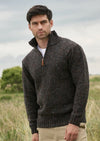 Donegal Wool Mens Half Zip Sweater