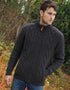 Aran Crafts Full Zip Sweater | Charcoal