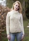 Aran Irish Cable Knit Side Zip Jacket