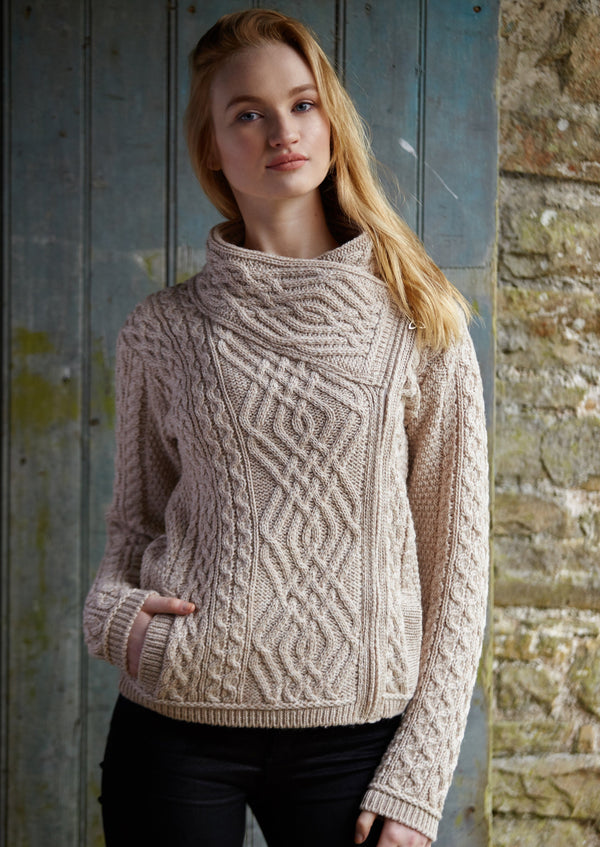 Aran Cable Knit Side Zip Jacket