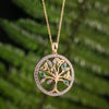 Solvar 14K Gold Diamond & Emerald Tree Of Life Pendant