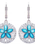 Aqua Mother of Pearl Sand Dollar Earrings