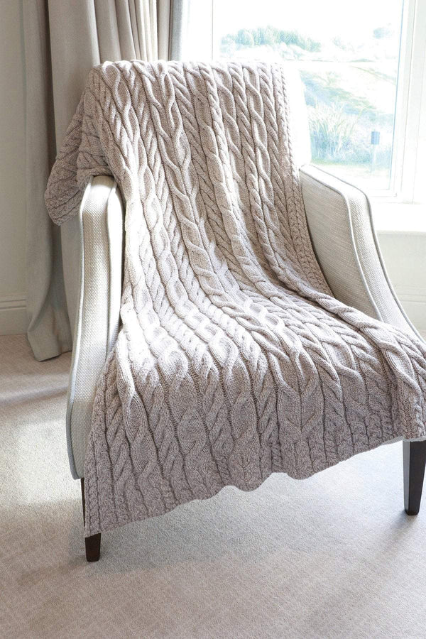 Aran Woollen Mills Supersoft Blanket | Oatmeal