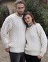 Aran Crew Neck Merino Sweater | Natural
