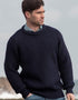 Men's Fisherman Rib Crew Neck Sweater | Navy | 100% Pure Wool