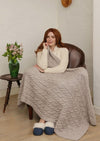 Aran Supersoft Blanket | Oatmeal