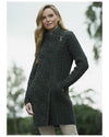 Aran Crafts Cable Knit Side Zip Coat