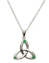 Diamond Emerald Trinity Knot Necklace