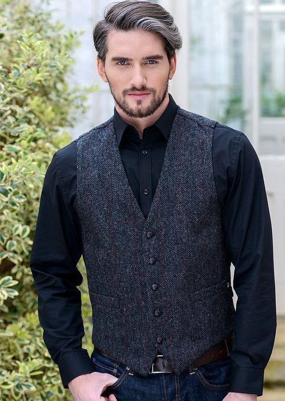 Mucros Tweed Charcoal Waistcoat
