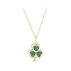 10K Gold Malachite Shamrock Pendant