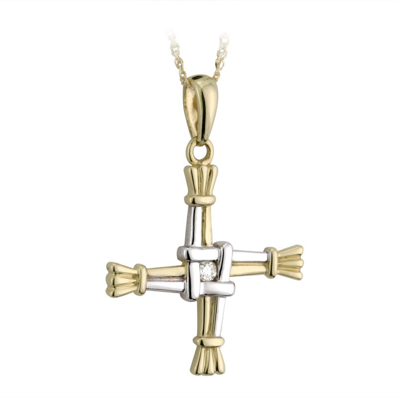 Solvar 14k Gold Diamond St Brigid's Cross s44442