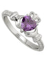 February Birthstone Claddagh Ring