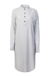 Unisex Blue Flannel Ivory Stripe Nightshirt