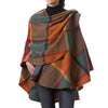 Lambswool Cape | Orange Green Yellow Check