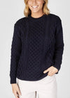 Irelands Eye Women's Blasket Navy Aran Sweater