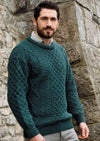 Inis Mor Moss Aran Crew Neck Sweater