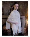 Aran Pattern Natural Pocket Shawl