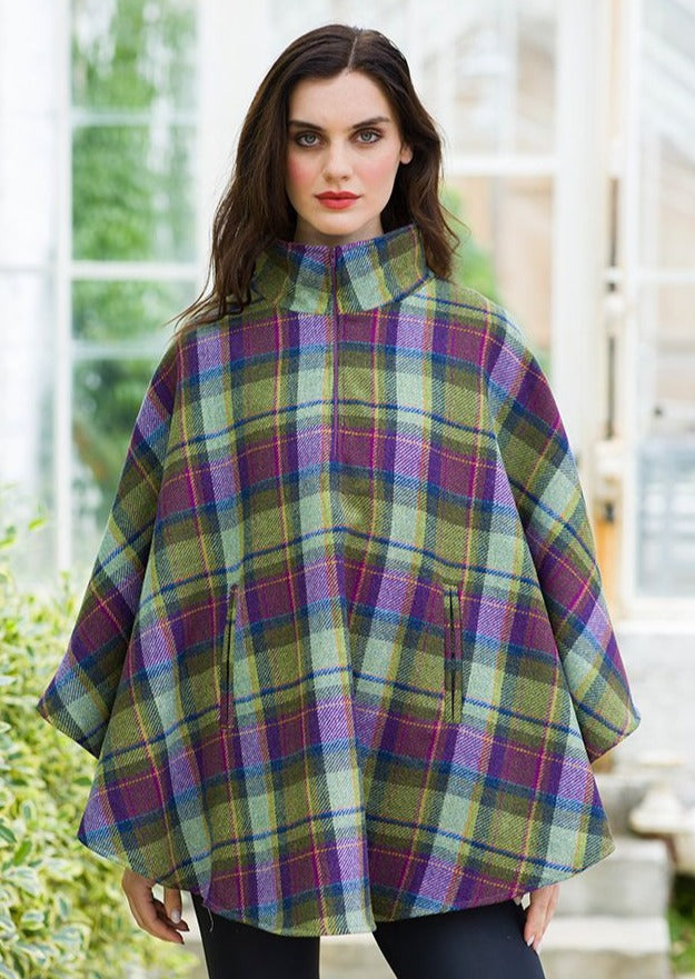 Mucros Multi Colour Half Zip Poncho