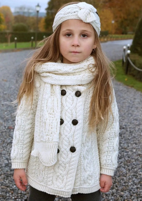 Girls Aran Double Breasted Coat