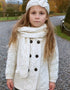 Girls Aran Double Breasted Coat | Natural