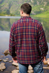 Fleece Lined Maroon Navy Check Shirt