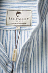 Lee Valley Flannel Grandfather Shirt | Blue Ivory Stripe