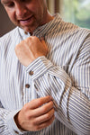 Lee Valley Flannel Nightshirt | Blue Ivory Stripe