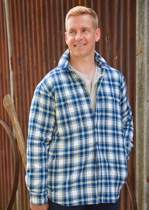 Fleece Lined Blue Tartan Shirt