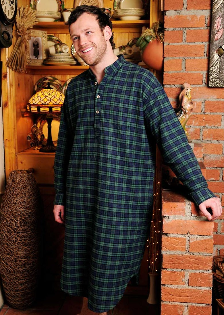 Lee Valley Unisex Green Tartan Blackwatch Nightshirt