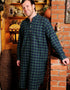 Lee Valley Flannel Nightshirt | Navy Green Mix