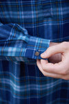 Lee Valley Flannel Grandfather Shirt | Blue Navy Tartan - Clearance