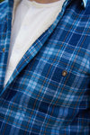 Lee Valley Flannel Fleece Lined Shirt | Blue Navy Check