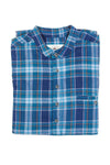 Lee Valley Flannel Grandfather Shirt | Blue Navy Tartan - Clearance