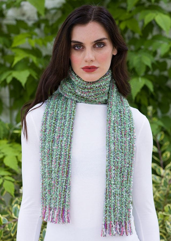 Mucros Green Mix Mohair Scarf