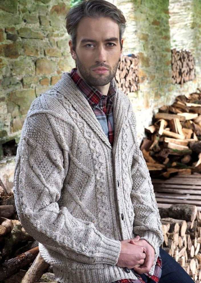 Aran Crafts Oatmeal Button Cardigan