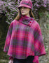 Mucros Poncho | Pink Check