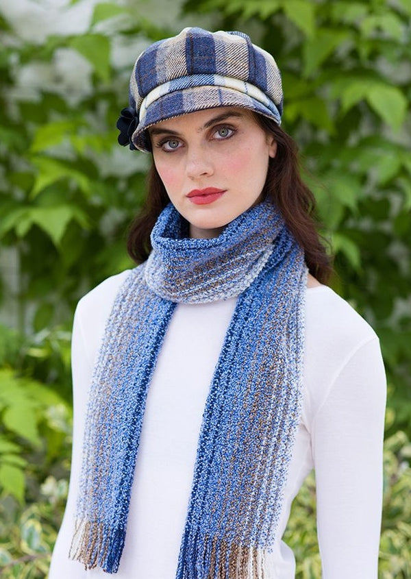 Mucros Blue Check Newsboy Cap