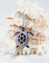 February Turtle Birthstone Pendant With Swarovski Crystals