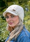 Aran Natural Cable Peak Hat
