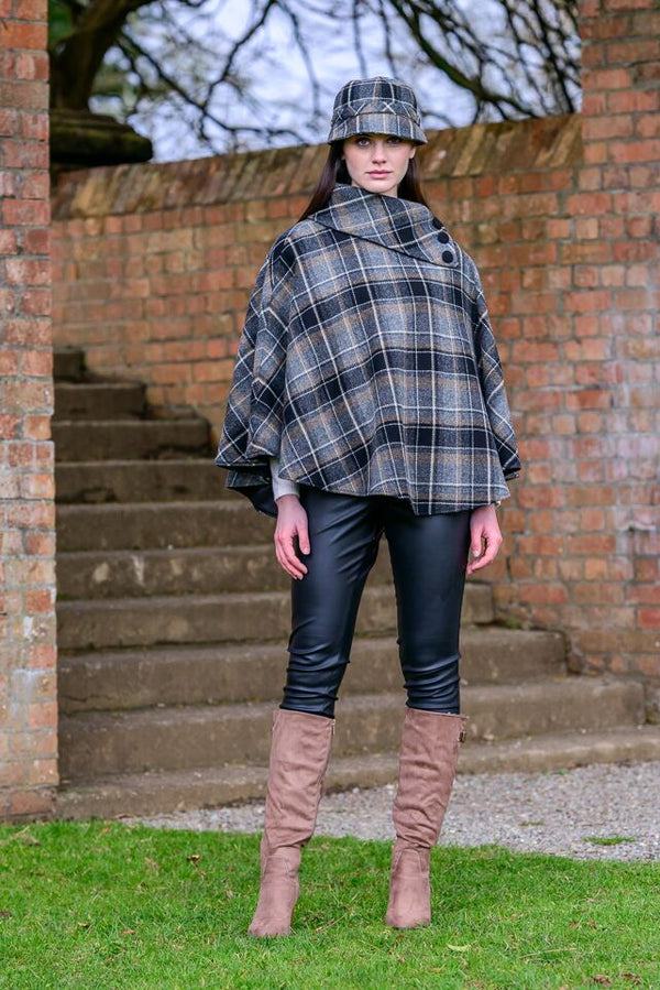 Mucros Black Gray Poncho