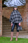 Mucros Black Gray Poncho
