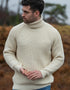 Aran Rib Roll Neck Sweater | Natural