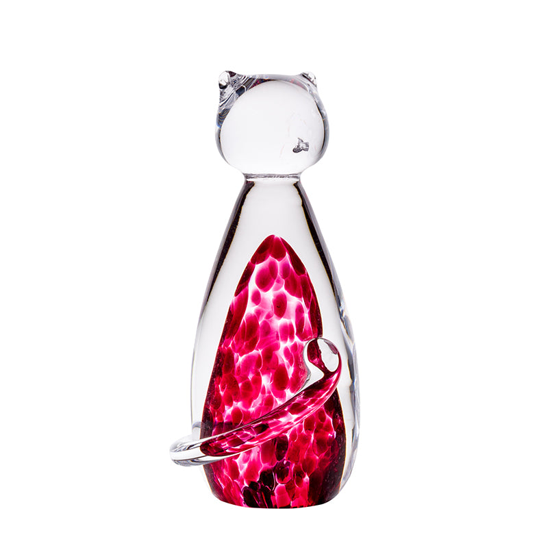 Irish Rose Glass Cat