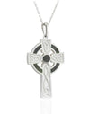 Sterling Silver Connemara Marble Celtic Cross