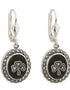 Marcasite Shamrock Connemara Marble Earrings