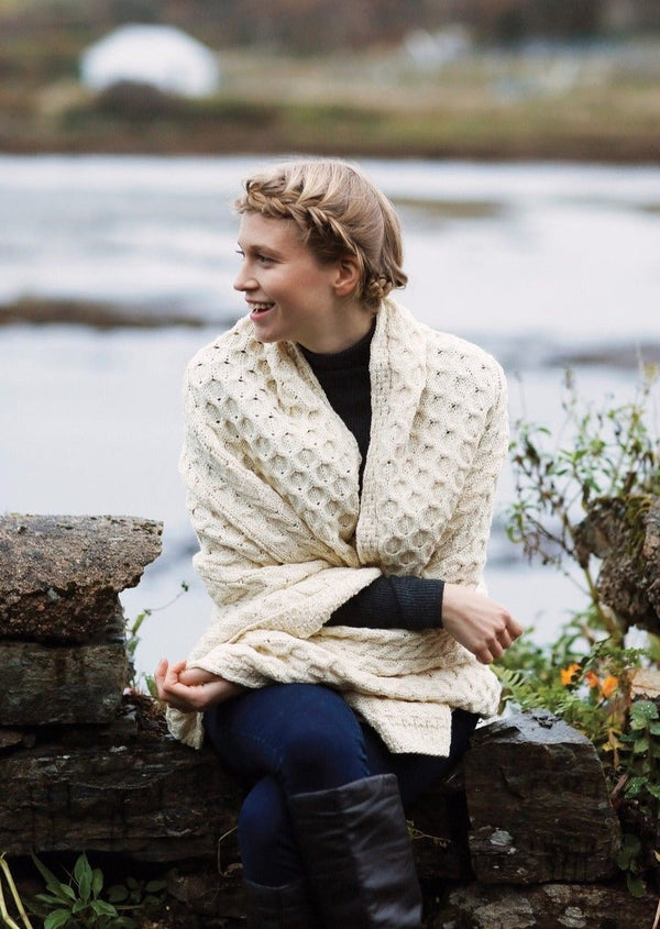 Aran Honeycomb Irish Blanket Throw