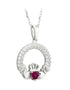 July Birthstone Claddagh Necklace