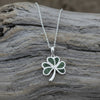 Silver Connemara Marble Shamrock Pendant