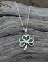Silver Connemara Marble Shamrock Pendant