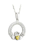 November Birthstone Claddagh Necklace